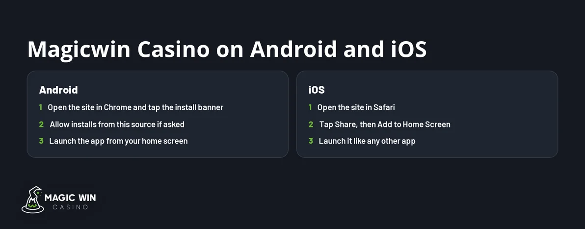 View mobile setup steps