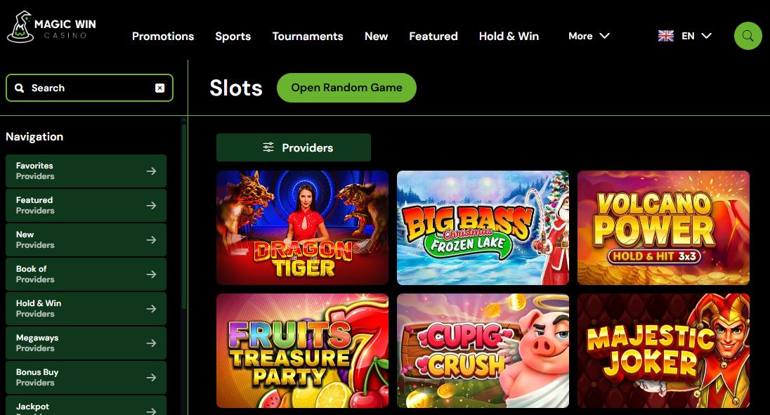 Play popular slot games from top providers instantly